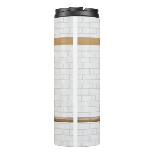 design netball zwart-wit thermosbeker (Achterkant)