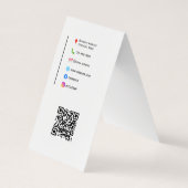 Design Now - QR-code, sociale media en tekst toevo Visitekaartje (Achterkant)