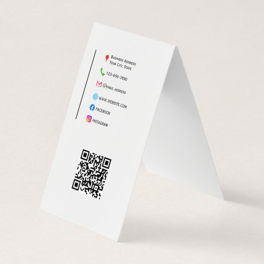 Design Now - QR-code, sociale media en tekst toevo Visitekaartje (Achterkant)