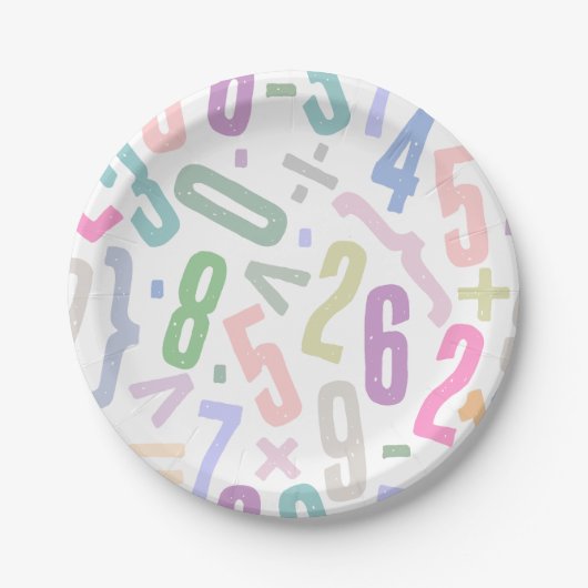 Design Number Pattern Paper & Party Borden Papieren Bordje (Voorkant)