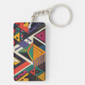 Design of triangles in vibrant colors with pattern sleutelhanger (achterkant)