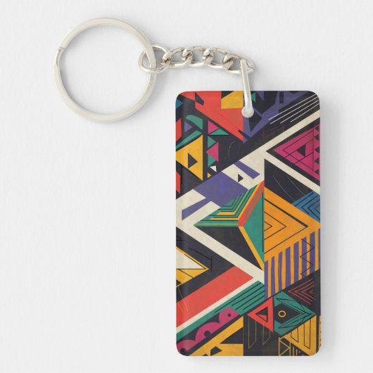 Design of triangles in vibrant colors with pattern sleutelhanger (Voorkant)
