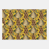 Design One van de zonnebloem- en bijenreeks Inpakpapier Vel (Voorkant)