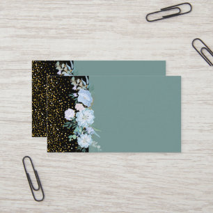 Design Own Blue Floral Business of Event Stationer Visitekaartje