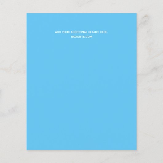 Design Own Blue Floral Event Business Stationery Flyer (Achterkant)