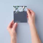 Design Own Blue Floral Event Business Stationery Flyer (Hand)