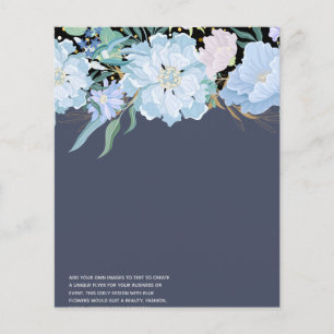 Design Own Blue Floral Event Business Stationery Flyer