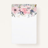 Design Own  Girly Pink Floral Stationery Badge (Achterkant)