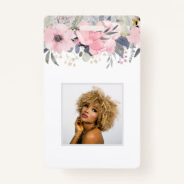 Design Own  Girly Pink Floral Stationery Badge