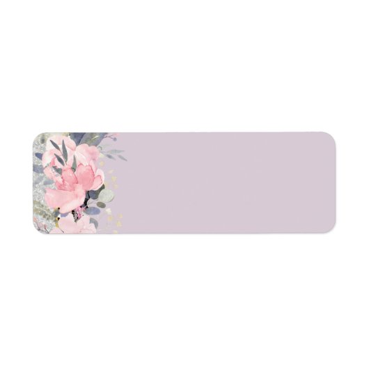 Design Own  Girly Pink Floral Stationery Etiket (Voorkant)