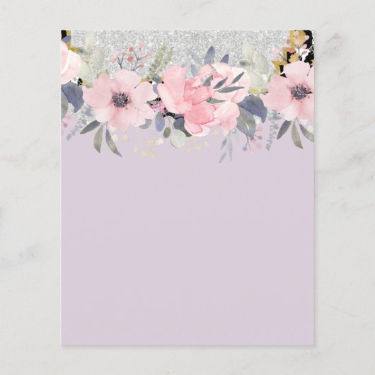 Design Own  Girly Pink Floral Stationery Flyer (Achterkant)