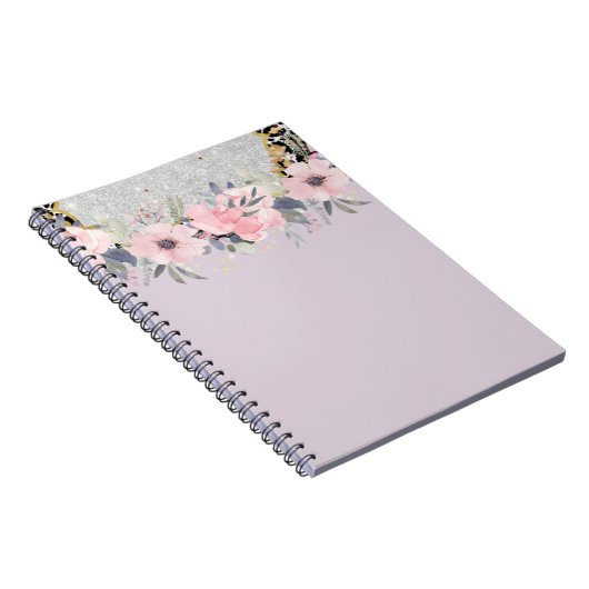 Design Own  Girly Pink Floral Stationery Notitieboek (Rechterzijde)
