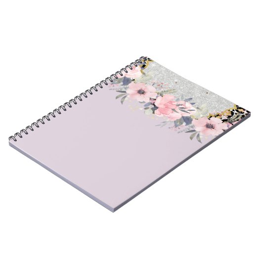 Design Own  Girly Pink Floral Stationery Notitieboek (Linkerzijde)