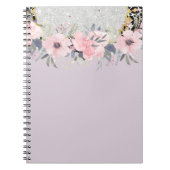 Design Own  Girly Pink Floral Stationery Notitieboek (Voorkant)