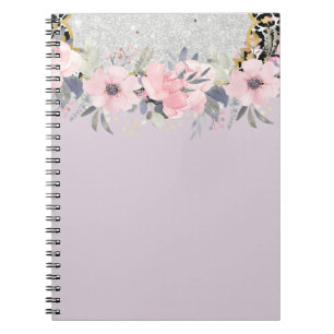 Design Own  Girly Pink Floral Stationery Notitieboek