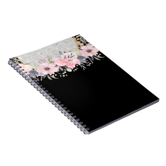Design Own  Girly Pink Floral Stationery Notitieboek (Rechterzijde)