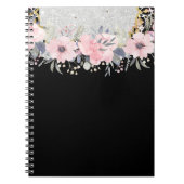 Design Own  Girly Pink Floral Stationery Notitieboek (Voorkant)