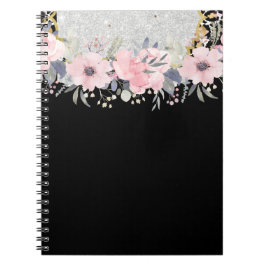 Design Own  Girly Pink Floral Stationery Notitieboek