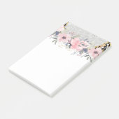 Design Own  Girly Pink Floral Stationery Post-it® Notes (Schuin)