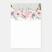 Design Own  Girly Pink Floral Stationery Post-it® Notes (Voorkant)