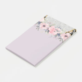 Design Own  Girly Pink Floral Stationery Post-it® Notes
