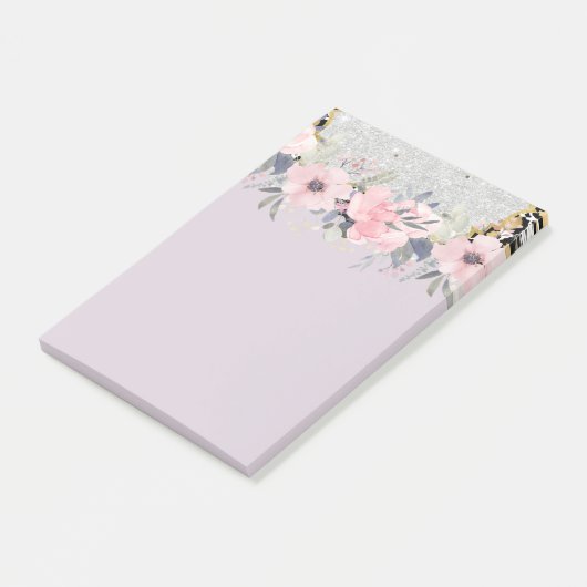 Design Own  Girly Pink Floral Stationery Post-it® Notes (Schuin)