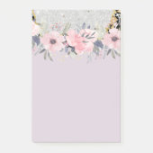 Design Own  Girly Pink Floral Stationery Post-it® Notes (Voorkant)