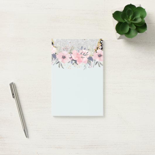 Design Own  Girly Pink Floral Stationery Post-it® Notes (Kantoor)