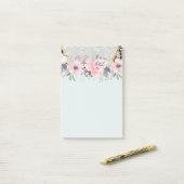Design Own  Girly Pink Floral Stationery Post-it® Notes (Op bureau)
