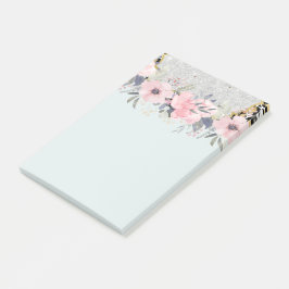 Design Own  Girly Pink Floral Stationery Post-it® Notes