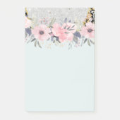 Design Own  Girly Pink Floral Stationery Post-it® Notes (Voorkant)