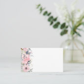 Design Own  Girly Pink Floral Stationery Visitekaartje (Staand voorkant)
