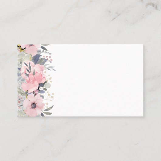 Design Own  Girly Pink Floral Stationery Visitekaartje (Achterkant)