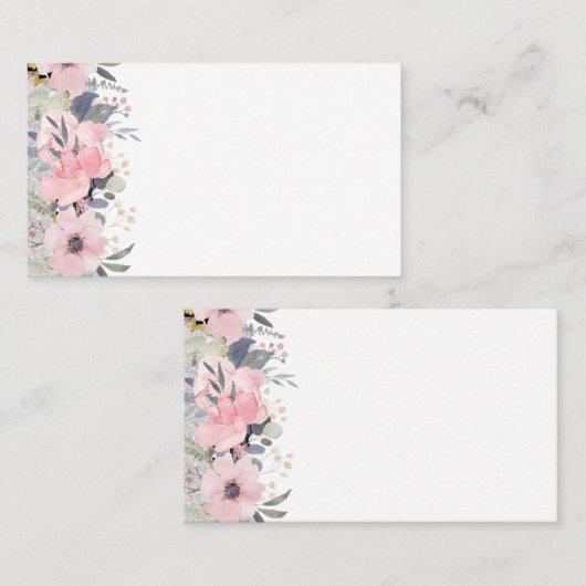Design Own  Girly Pink Floral Stationery Visitekaartje (Voorkant / Achterkant)