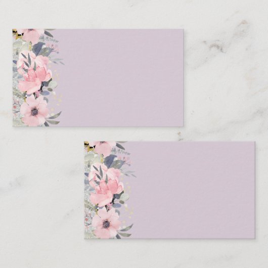 Design Own  Girly Pink Floral Stationery Visitekaartje (Voorkant / Achterkant)