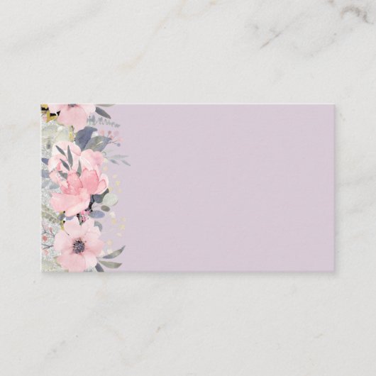 Design Own  Girly Pink Floral Stationery Visitekaartje (Voorkant)