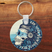 Design Own Gothic Skull Native American Indian Sleutelhanger (Voorkant)