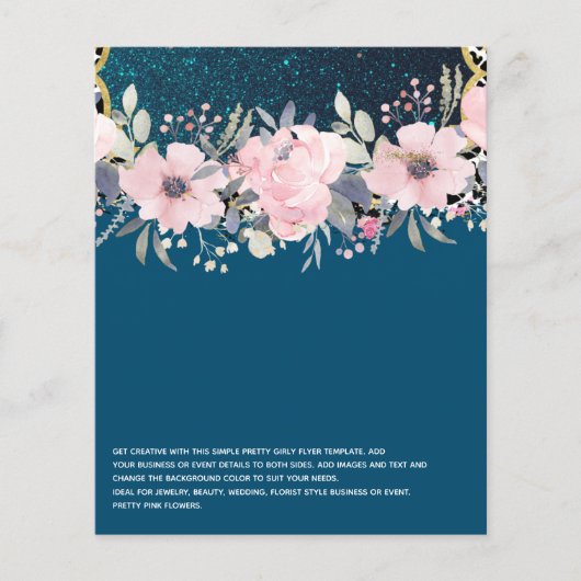 Design Own Pink Floral Event Business Stationery Flyer (Voorkant)