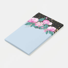 Design Own Pink Floral Event Business Stationery Post-it® Notes