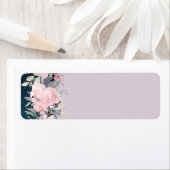 Design Own Stationery Girly Flowers Blue Glitter Etiket (Insitu)