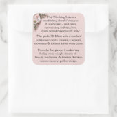 Design Pink Roses & Doves Vierkante Sticker (Tas)