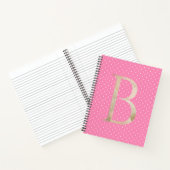design polka stip patroon Girly roze Notitieboek (Binnen)