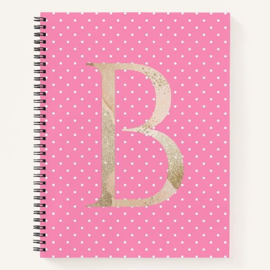 design polka stip patroon Girly roze Notitieboek (Voorkant)