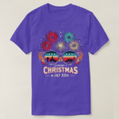 DESIGN Retro vuurwerk in kerstkleuren verlichting T-shirt (Design voorkant)