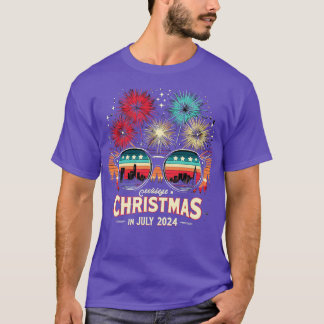 DESIGN Retro vuurwerk in kerstkleuren verlichting T-shirt