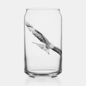 Design Rotmilan im Flug schwarzweiss Blikvorm Glas (Voorkant)