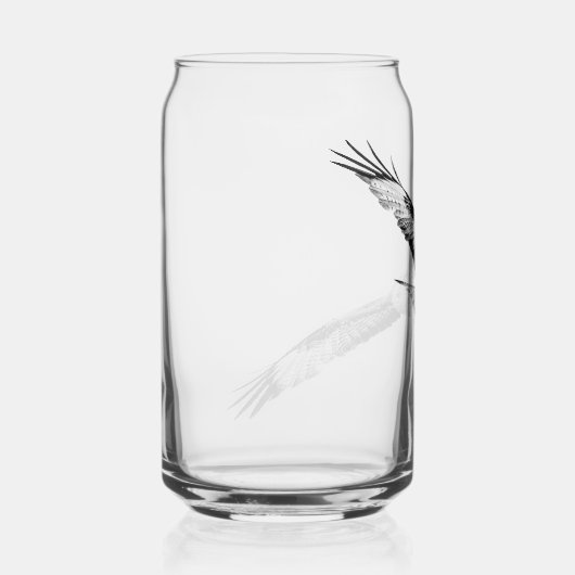 Design Rotmilan im Flug schwarzweiss Blikvorm Glas (Rechts)