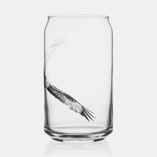 Design Rotmilan im Flug schwarzweiss Blikvorm Glas (Links)