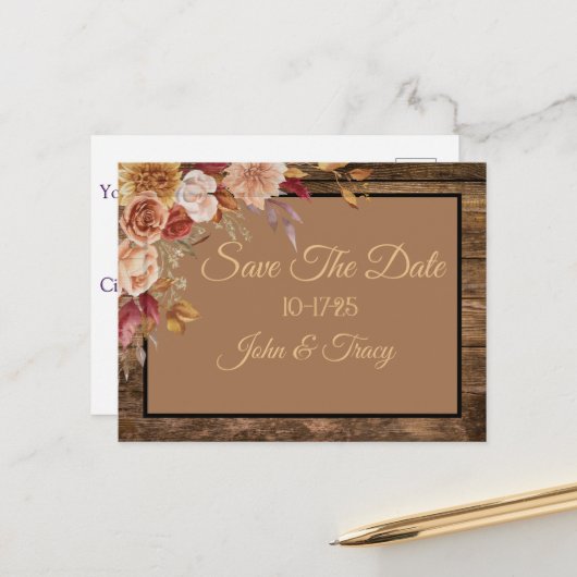 Design Save the Date Briefkaart (Voorkant / Achterkant in situ)