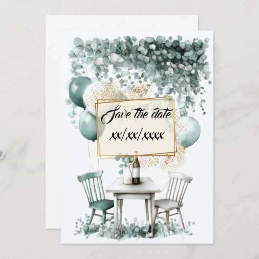 Design save the Groene date is het beste om aan te Kaart (Voorkant / Achterkant)